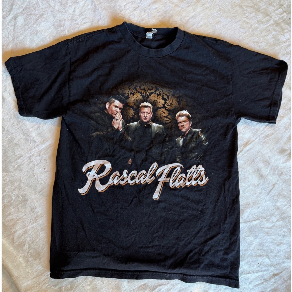 Rascal Flatts T-Shirt Unisex Medium Black Excellent Riot Tour 2015 Concert Tee